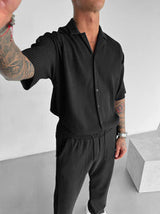 Camicia Oversize a Costine - Sambuco