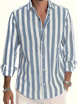 George - Camicia a Maniche Lunghe a Righe Elegante