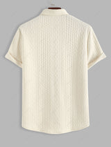 GIULIANO - Completo Camicia a Maniche Corte + Pantaloncini Motivo Ricamato