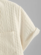 GIULIANO - Completo Camicia a Maniche Corte + Pantaloncini Motivo Ricamato