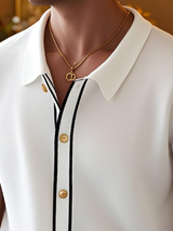 Camicia a Maniche Corte con Bordo a Contrasto