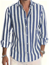 George - Camicia a Maniche Lunghe a Righe Elegante