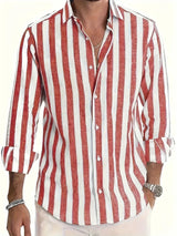 George - Camicia a Maniche Lunghe a Righe Elegante