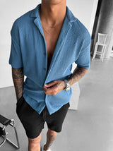 Camicia Oversize a Costine - Sambuco